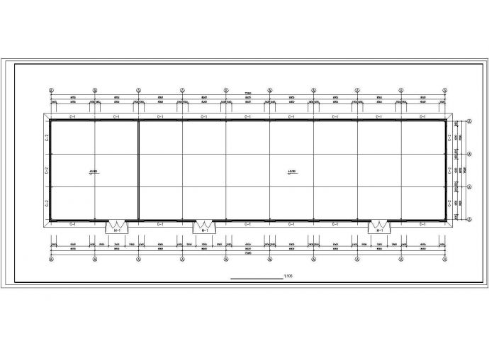 某钢结构仓库建筑布置参考平面样图_图1