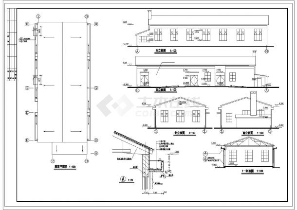 [河南]某工厂厂区职工食堂建筑cad施工图-图一