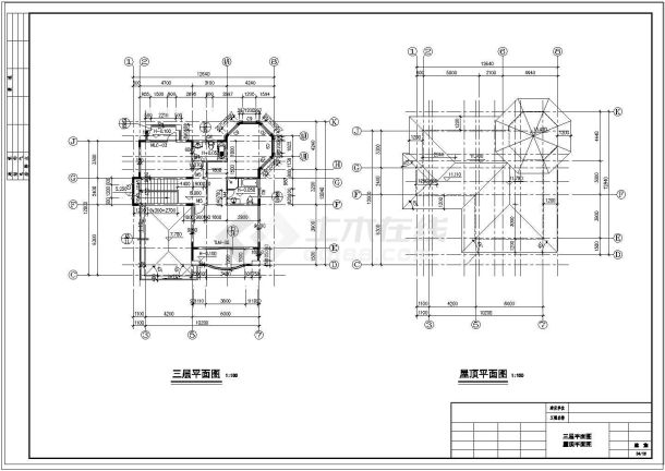 [南方]水岸豪门C型别墅建筑cad施工图-图二