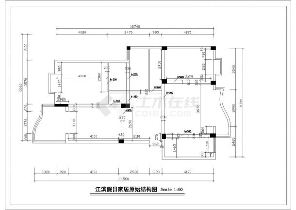 [江滨]某大户型家居平面设计cad施工图纸-图一
