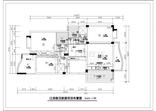 [江滨]某大户型家居平面设计cad施工图纸-图二
