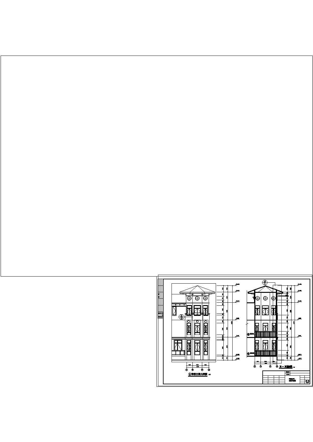 [南方]水岸豪门C型别墅建筑设计cad施工图纸