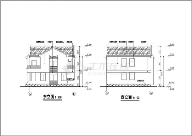 农村住宅建筑方案设计全套CAD图纸-图二