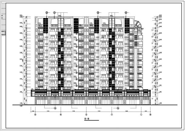 [整套]高层住宅建筑cad设计施工图纸-图二