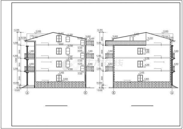 3层新农村住宅楼cad设计施工图纸-图二