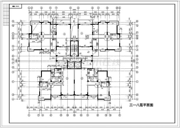 某地小区住宅楼整套cad施工设计图-图二