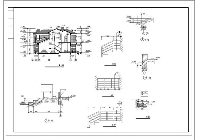 某地小别墅建筑设计cad施工图纸_图1