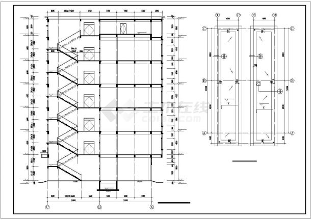 厂房设计_6层厂房建筑cad设计图纸全套施工图-图一