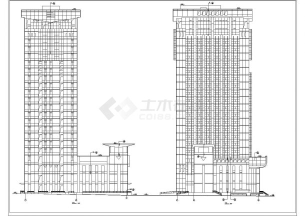 某办公大楼建筑全套施工CAD设计图纸-图一