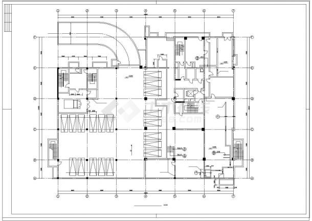 某办公大楼建筑全套施工CAD设计图纸-图二