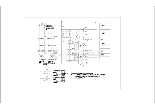 消防水系统增压泵控制原理图非常标准CAD图纸设计-图一