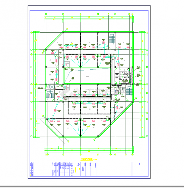 某地广西壮族自治区某办公大厦B楼电气全套CAD图纸-图二