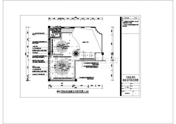 豪华国际会所桑拿豪华房施工图Ⅱ(含效果)非常标准cad图纸设计-图一