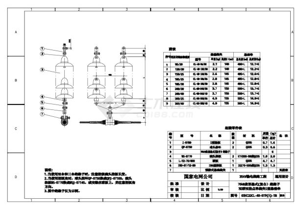 70kN盘形悬式(复合)绝缘子双联双挂点单线夹I型悬垂串-图一