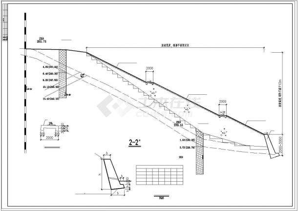 某挡土墙护坡结构施工cad图纸（CAD、5张）-图一