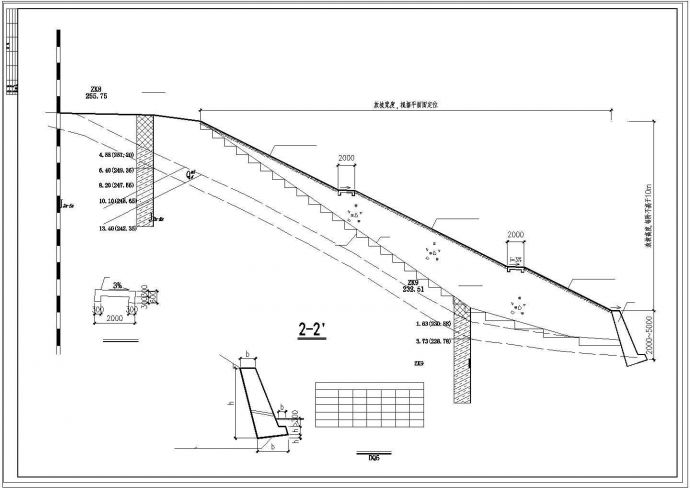 某挡土墙护坡结构施工cad图纸（CAD、5张）_图1