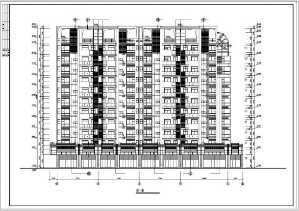 某高层住宅楼整体建筑设计cad施工图纸-图二