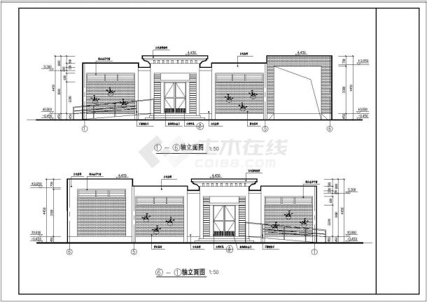 【芜湖】某地步行公园公厕全套施工设计方案cad图-图二