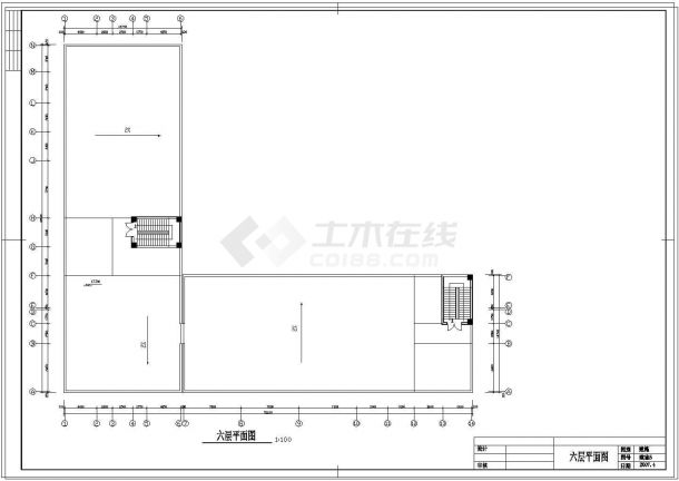 办公楼设计_杭州某六层小型办公楼建筑方案cad施工图纸-图二