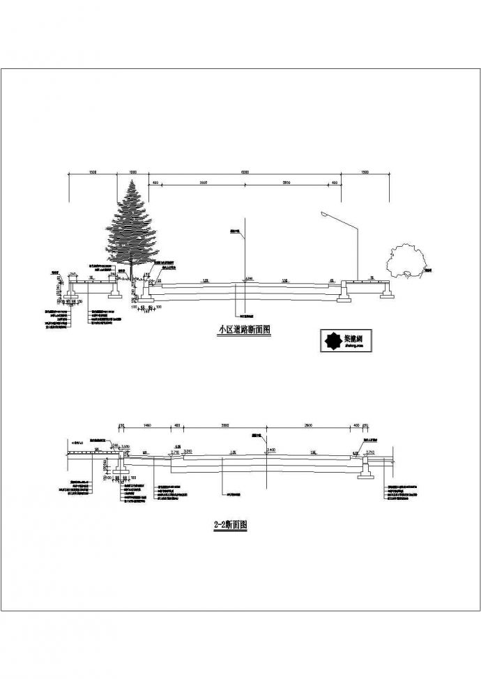 某小区路CAD构造设计完整详细图例_图1