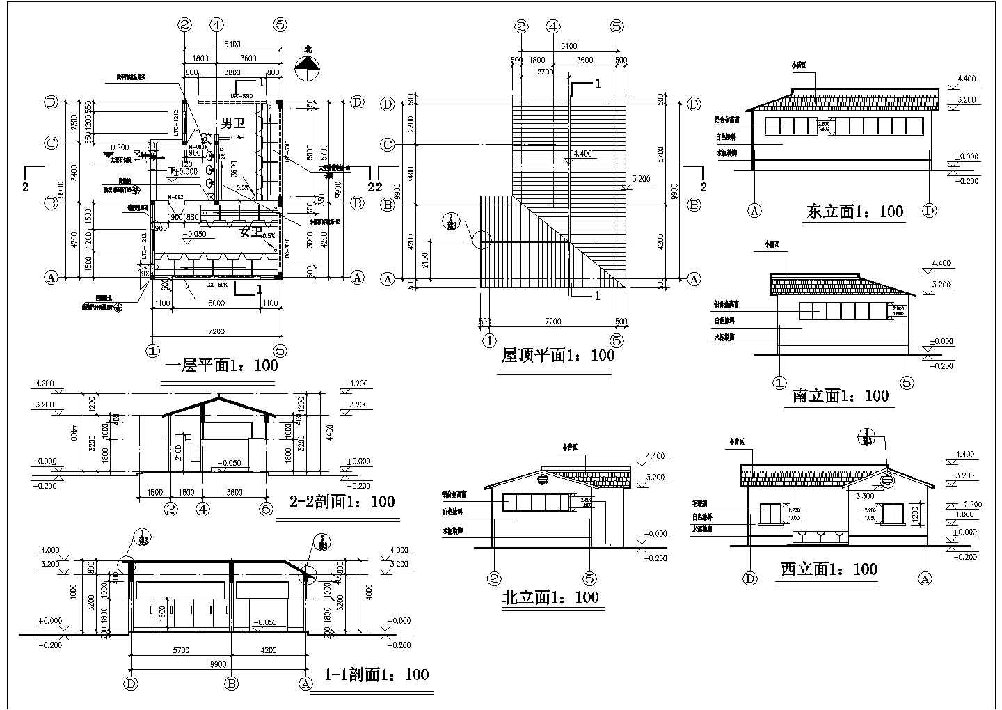 【扬州】某地步行街古建筑风格全套施工设计cad图纸