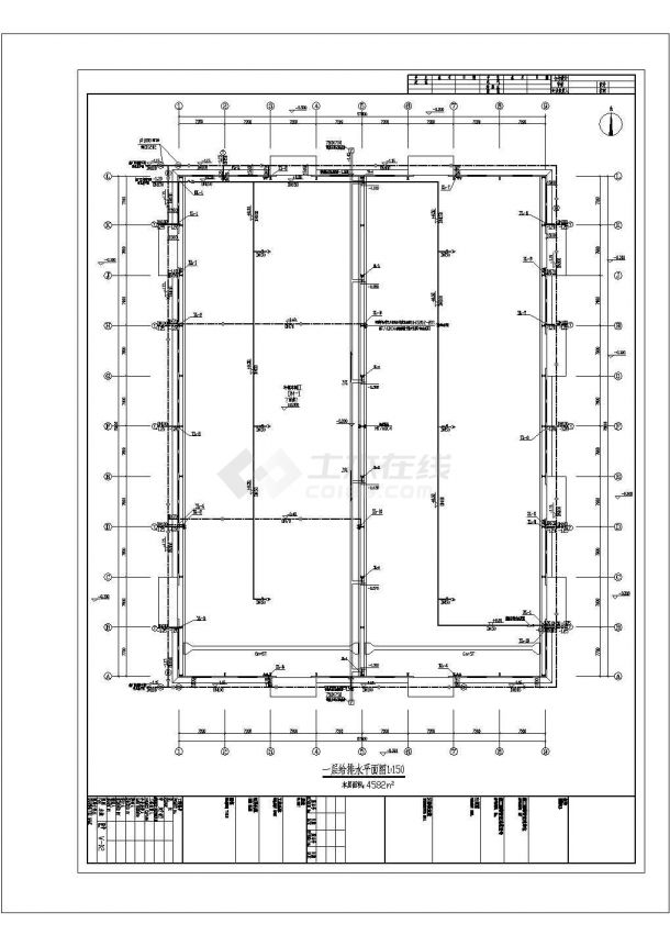 厂房设计_某地大空间厂房高空水炮系统给排水及消防施工图（含设计说明）非常标准cad图纸设计-图一
