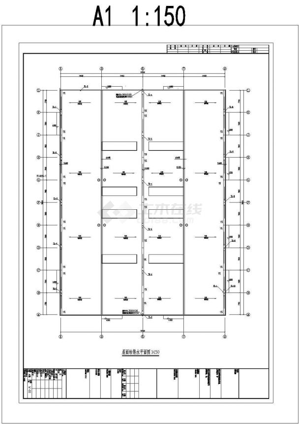 厂房设计_某地大空间厂房高空水炮系统给排水及消防施工图（含设计说明）非常标准cad图纸设计-图二