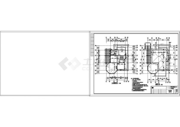 某高档别墅建筑设计cad全套图纸-图一