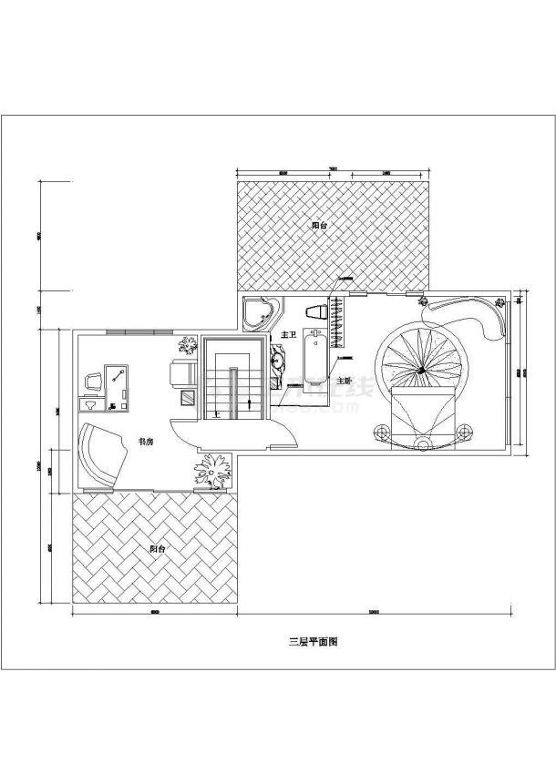 某市郊经典欧式风格别墅装修设计施工CAD图纸-图一