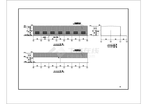 厂房设计_某轻钢结构单层厂房（2000㎡）结构施工图纸非常标准cad图纸设计-图二