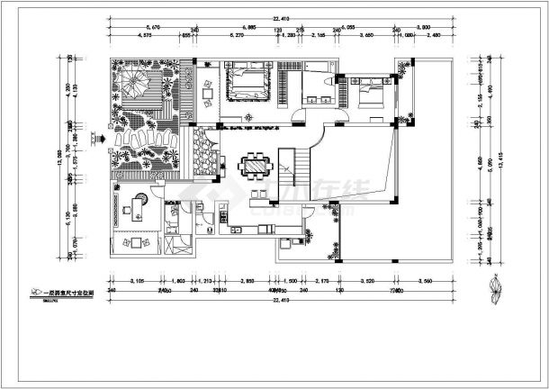 某市郊中式风格高级别墅装修方案设计施工CAD图纸-图二