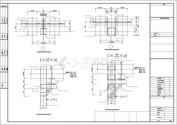 某超深基坑四道钢筋混凝土支撑支护钢支撑节点设计施工CAD图纸-图一