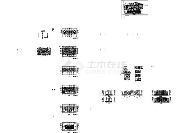 南京某小区2540平米4层砖混结构住宅楼全套建筑设计CAD图纸-图一