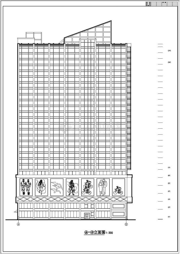 某地高层商住一体综合建筑cad设计施工图纸-图二