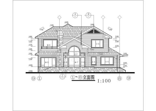 某地区小区二层别墅全套方案设计施工CAD图纸-图一