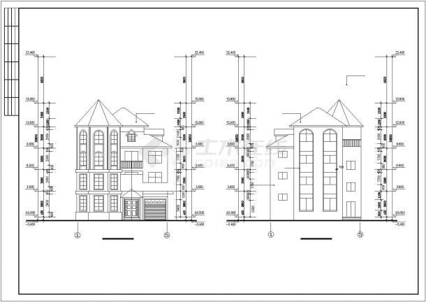 某地区复式别墅建筑全套方案设计施工CAD图纸-图二