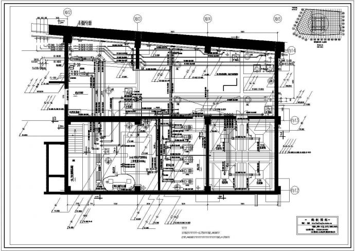 某高层建筑水处理设施平面节点图（处理技术：格栅筛网,中和,沉淀,其他，规模：1-3万）cad图纸_图1