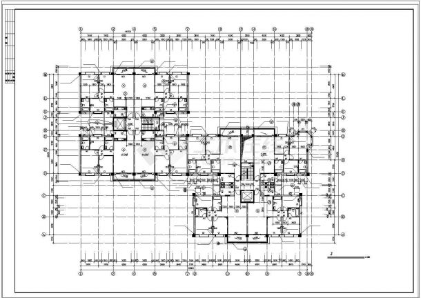 某小高层建筑cad施工及大样设计施工图(平面及立面)-图二