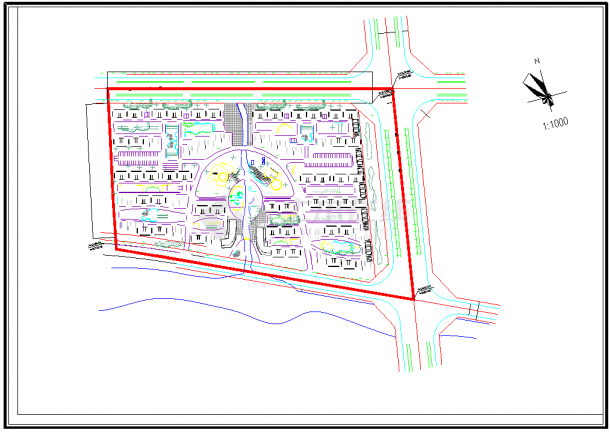 某特色小区规划及景观设计CAD全套建筑施工图纸（标注详细）-图一