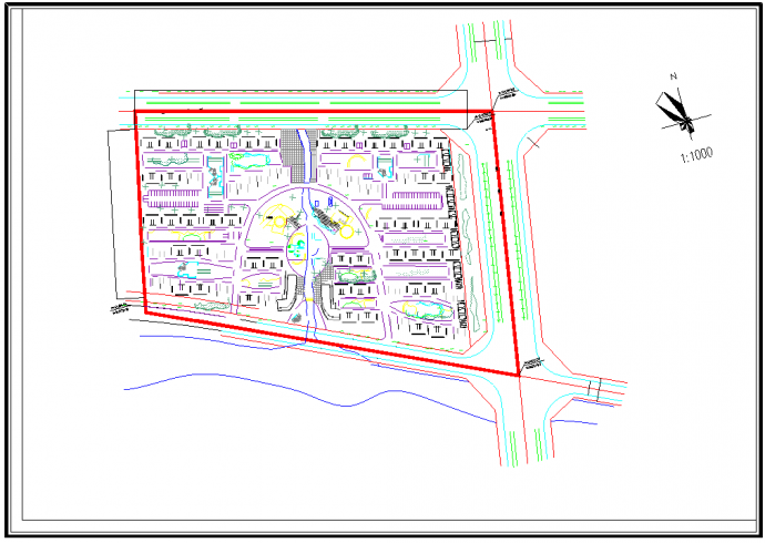 某特色小区规划及景观设计CAD全套建筑施工图纸（标注详细）_图1