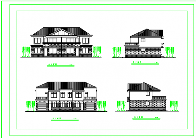 某两套框架结构小康住宅CAD全套施工图纸（含总平面图设计）_图1