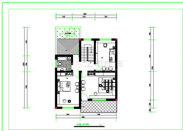 某两套框架结构小康住宅CAD全套施工图纸（含总平面图设计）-图二