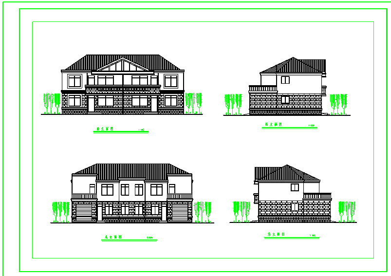 某两套框架结构小康住宅CAD全套施工图纸（含总平面图设计）