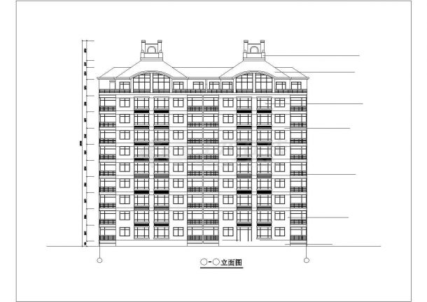 锦州市万和家园9层框架结构住宅楼建筑设计CAD图纸（含阁楼/3套方案）-图二