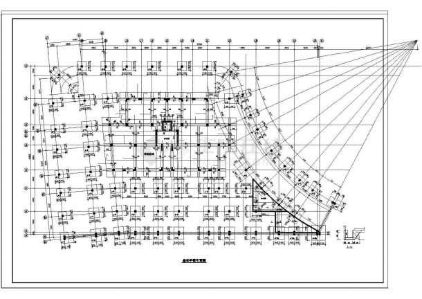 某小高层塔楼结构cad施工工程图纸(带裙楼)-图二