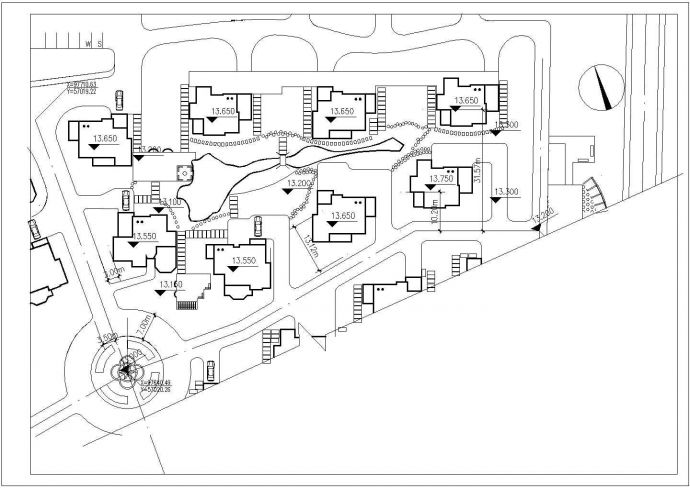 河畔花园住宅小区规划平面图_图1