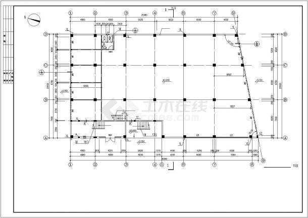 宁波市某工厂2540平4层砖混结构职工家属楼建筑设计CAD图纸（含夹层）-图一
