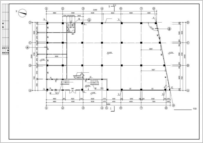 宁波市某工厂2540平4层砖混结构职工家属楼建筑设计CAD图纸（含夹层）_图1