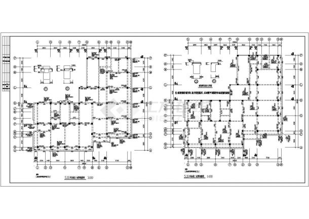 某五层混凝土框架结构办公楼设计cad详细结构施工图（含设计说明）-图二
