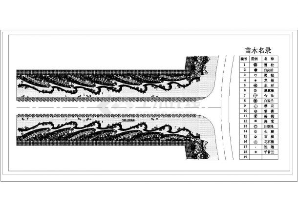 舒兰市市区道路绿化设计规划cad图纸，共两张-图二